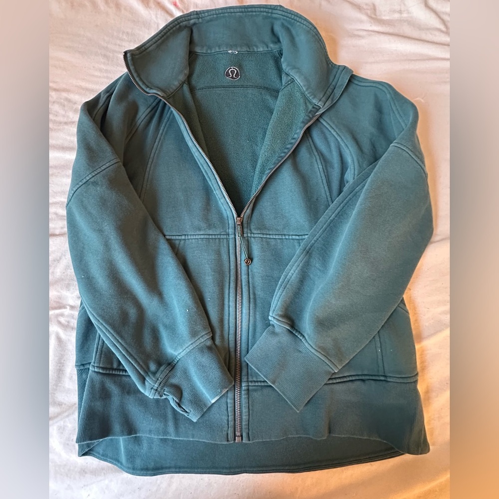Lululemon Green Scuba funnel neck oversized zip up size 12